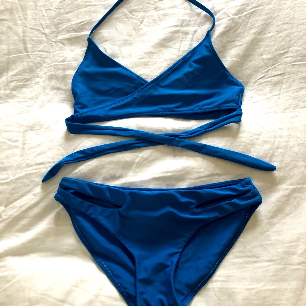 Zaful Wrap Bikini - Blue (S)
